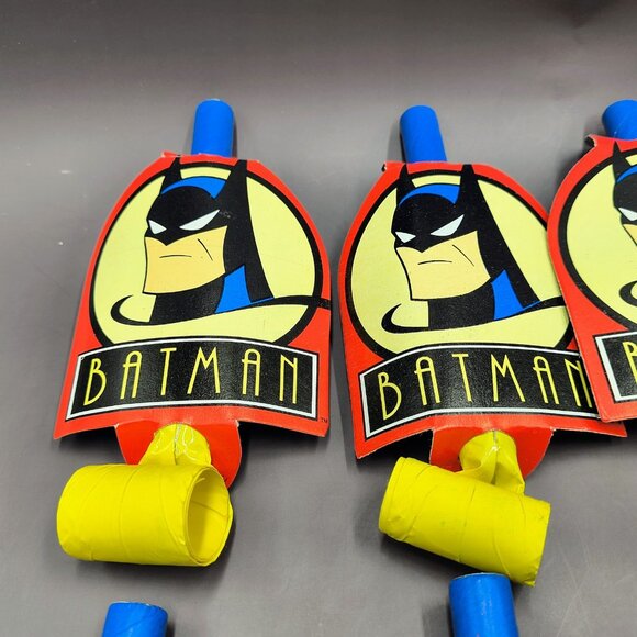 Vintage 1992 Batman Party Favor Supplies Blowouts Unused Red Yellow Blue - Picture 2 of 10